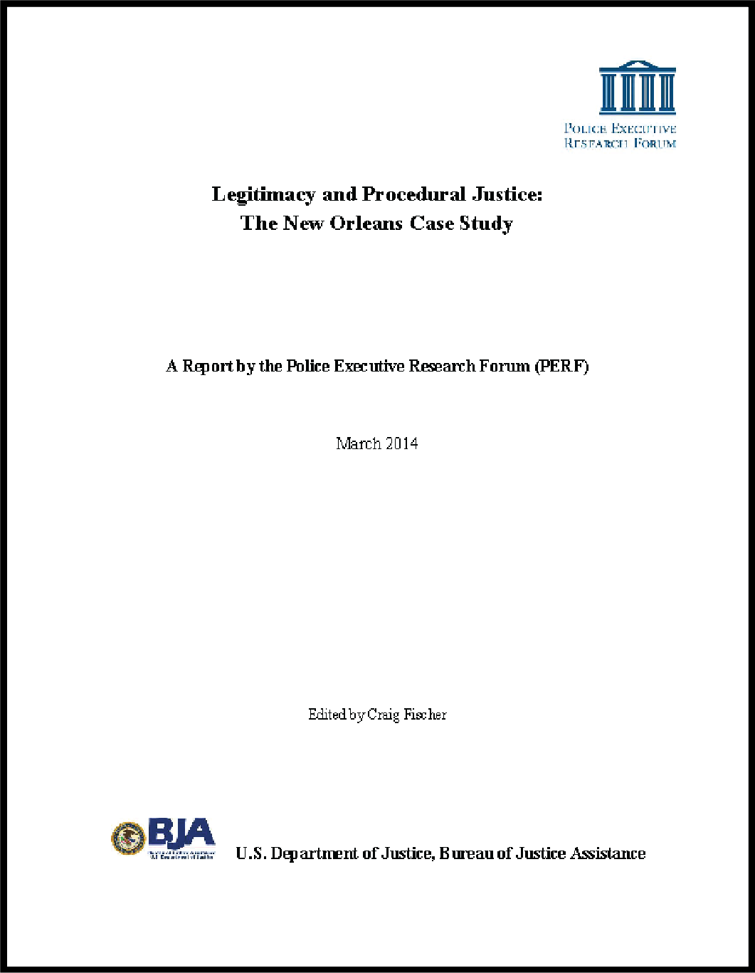 First page of document "Legitimacy and Procedural Justice: The New Orleans Case Study"